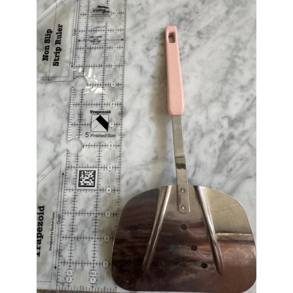 Vintage Royal Brand Sharp Cutter Stainless Steel Spatula Pink Handle 12.5in
